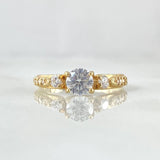 Anillo Solitario Carril Tupido 2.25gr / T5 1/2 / Cricones Blancos Oro Amarillo 18K