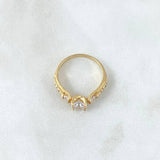 Anillo Solitario Carril Tupido 2.25gr / T5 1/2 / Cricones Blancos Oro Amarillo 18K