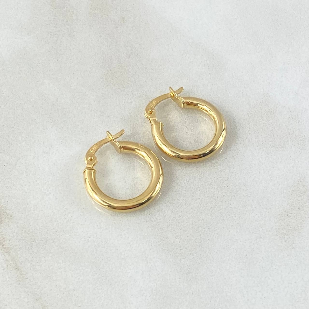 Hoop Earrings Jass 1.2gr / 1.7cm / Yellow Gold 18K ©