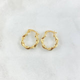 Hoop Earrings Amber 1.05gr / 1.6cm / 18K Yellow Gold ©