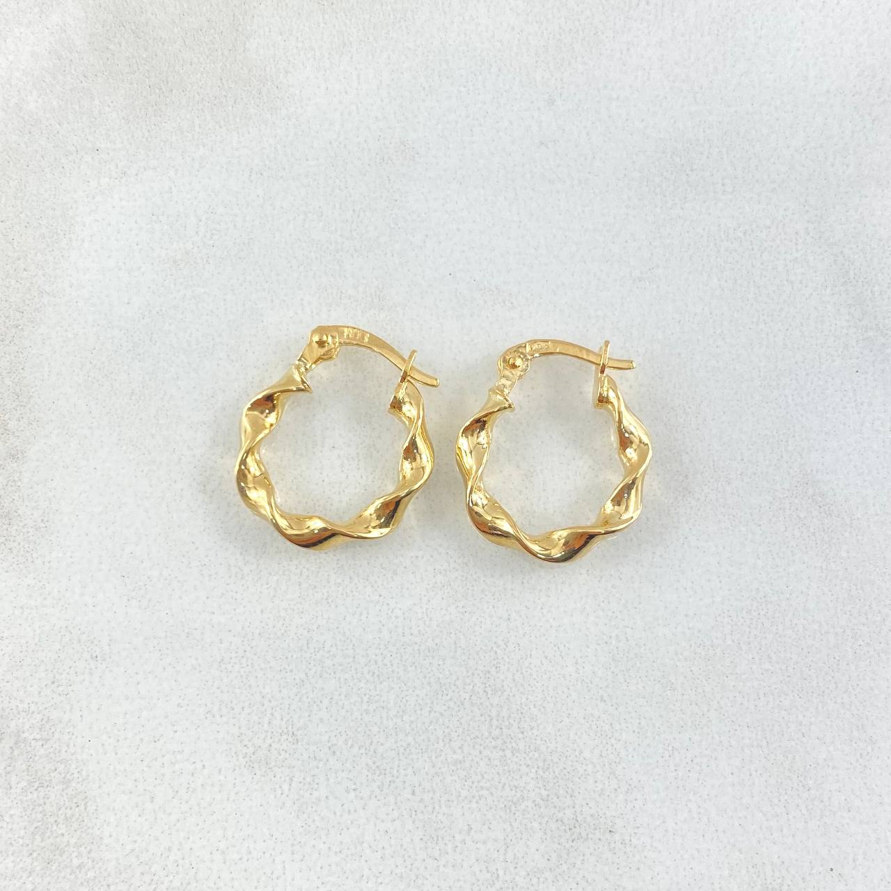 Hoop Earrings Amber 1.15gr / 1.6cm / 18K Yellow Gold ©