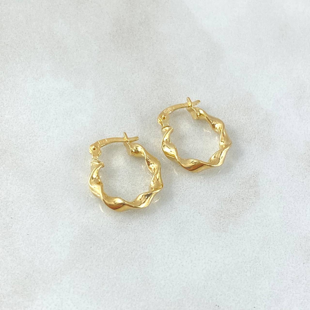 Hoop Earrings Amber 1.2gr / 1.5cm / 18K Yellow Gold