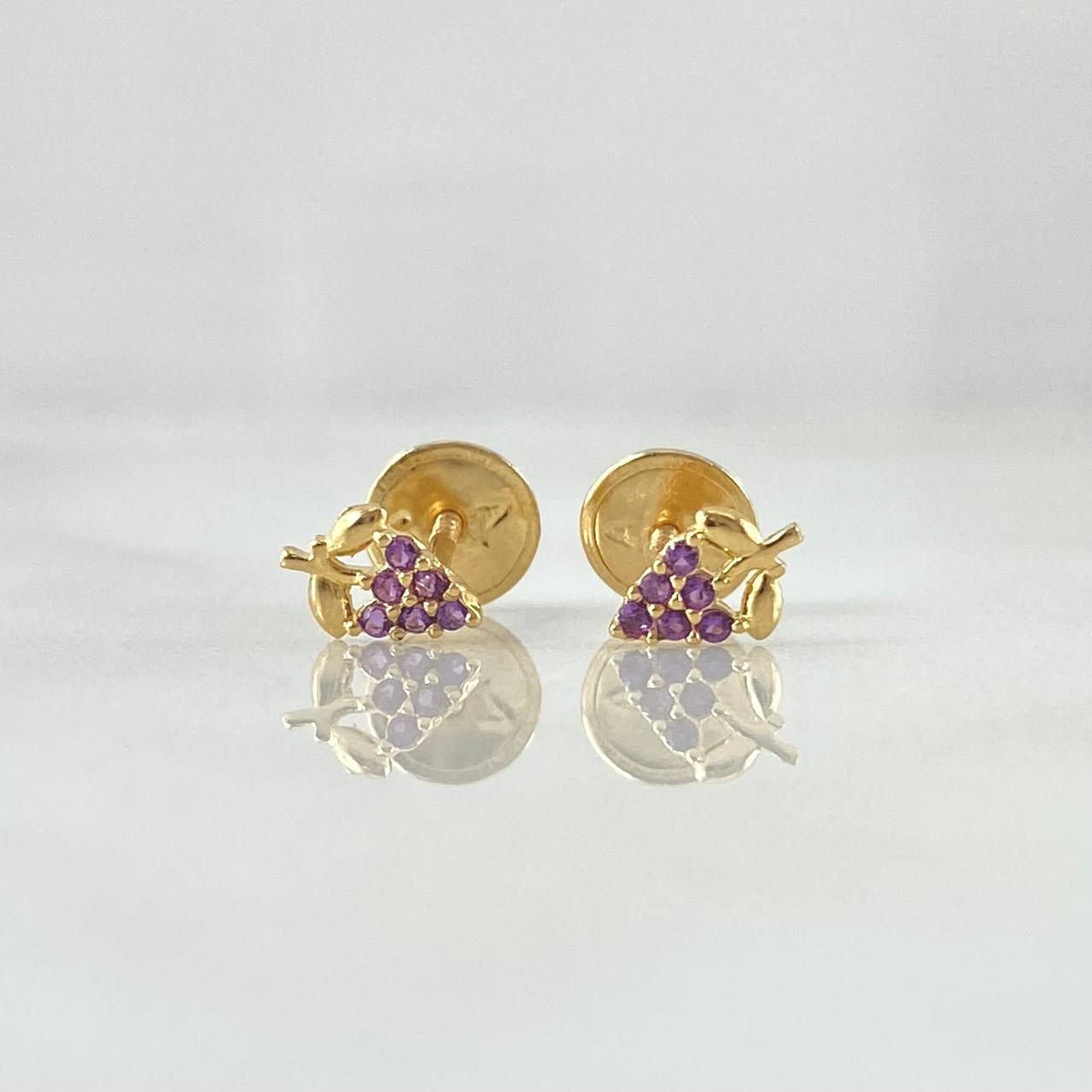 Stud Earrings Grape 0.6gr / 6cm / Purple Gold Yellow 18K