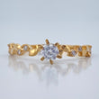 Anillo Solitario Hojas Intercaladas 1.7gr / T7 1/4 / Oro Amarillo 18K &