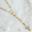 Rosary Virgin Miraculous Cross Christ 11.15gr / 50cm / 5mm-4mm Beads Diamond Cut 18K Yellow Gold ©