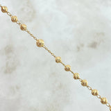 Rosary Virgin Miraculous Cross Christ 11.15gr / 50cm / 5mm-4mm Beads Diamond Cut 18K Yellow Gold ©