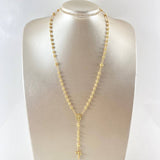 Rosary Virgin Miraculous Cross Christ 11.15gr / 50cm / 5mm-4mm Beads Diamond Cut 18K Yellow Gold ©