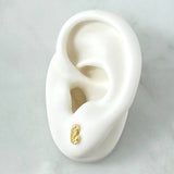 Topos Virgen Maria 0.95gr / 9mm Circones Blancos Oro Amarillo 18K ©