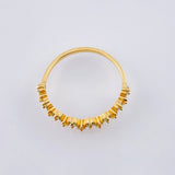 Anillo Zafiros Verdes Amarillos 90pts 1.75gr / T7 1/2 / Oro Amarillo 18K ©
