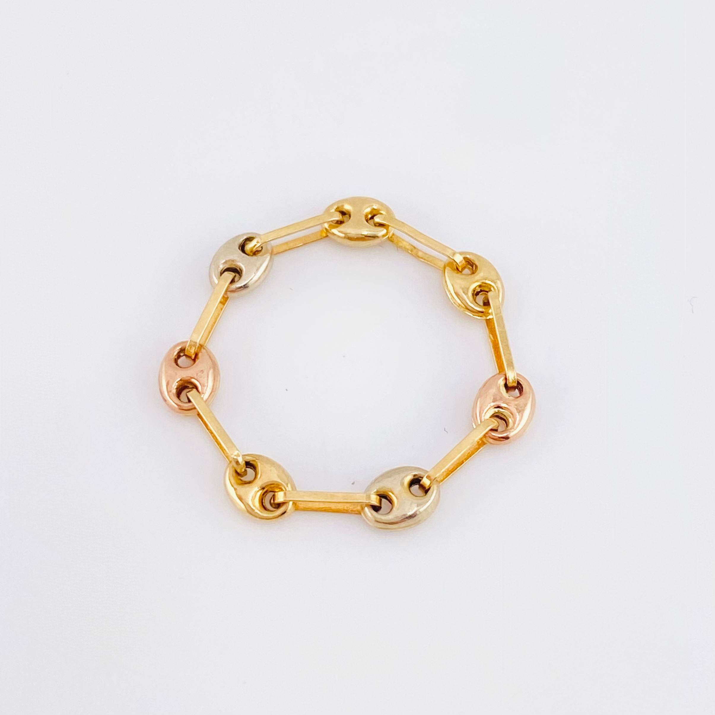 Anillo Gc 0.8gr / T4 1/2 - T4 3/4 / 4mm Tres Oros 18K ©