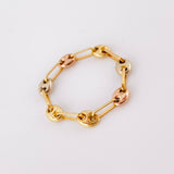 Anillo Gc 0.8gr / T4 1/2 - T4 3/4 / 4mm Tres Oros 18K ©
