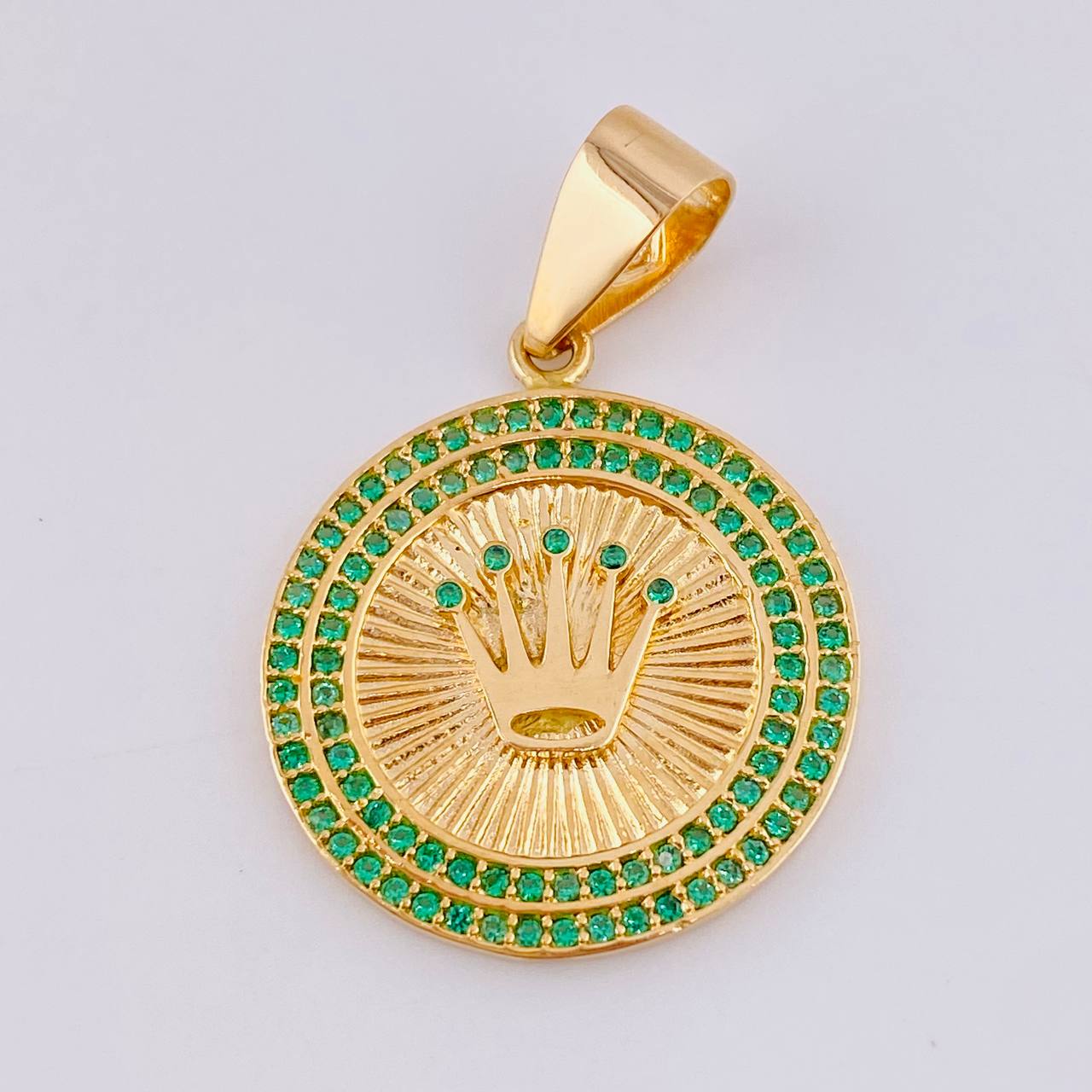 Dije Corona Circular 5gr / 1 1/4 in / Oro Amarillo 18K *