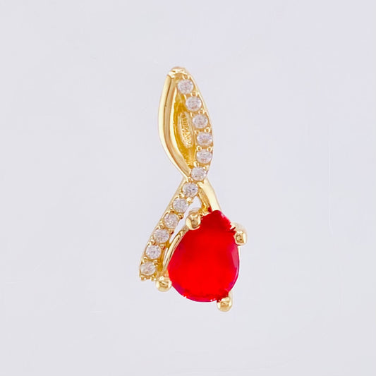Dije Nota Sol Rojo 1.25gr / 3/4 in / Oro Amarillo 18K *