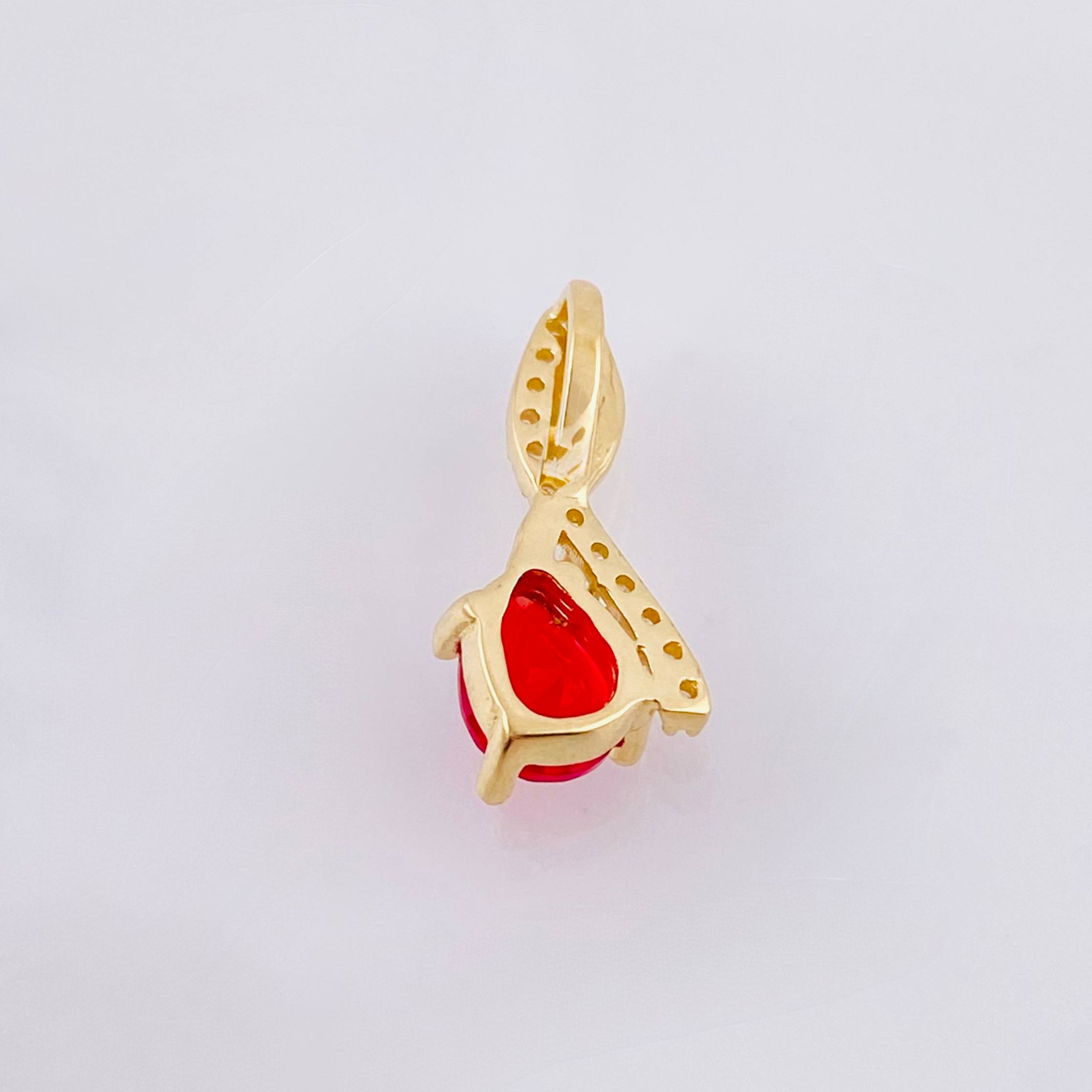 Dije Nota Sol Rojo 1.25gr / 3/4 in / Oro Amarillo 18K *
