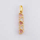 Dije Corazones En ZigZag 1.4gr / 1 in / Oro Amarillo 18K *