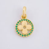 Clover Hoop Pendant 1.25gr / 3/4 in / Yellow Gold 18K *