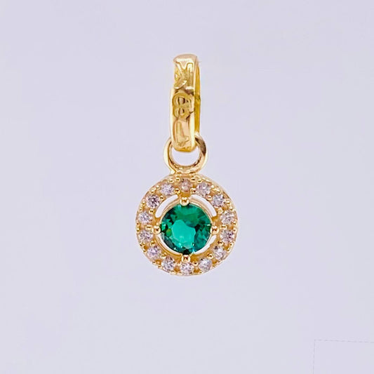 Dense Circular Pendant 0.85gr / 1/2 in / Yellow Gold 18K *
