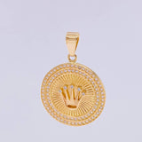 Dije Corona Circular 3.45gr / 1 in / Oro Amarillo 18K *