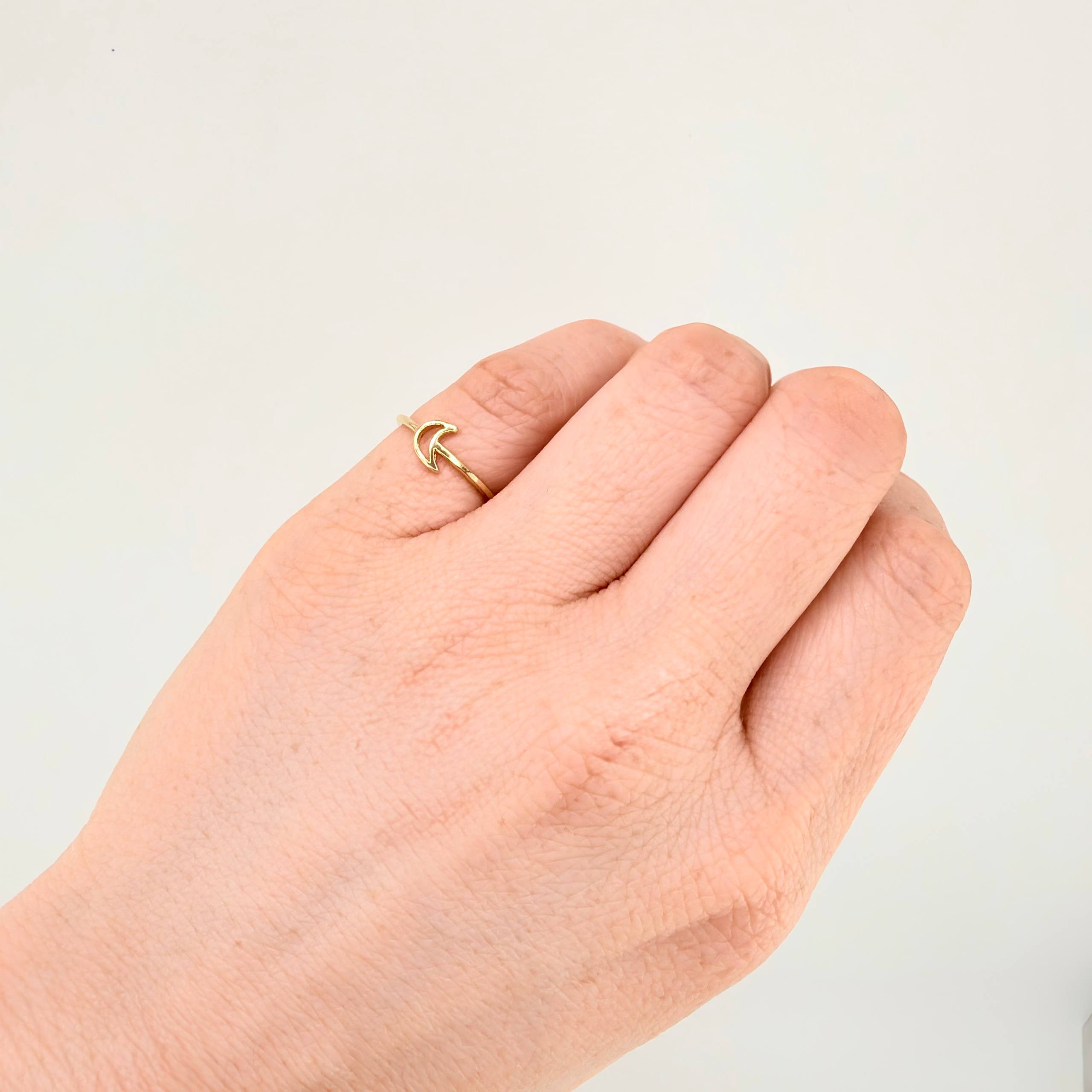 Anillo Luna 1gr / T3 3/4 / Oro Amarillo 18K *