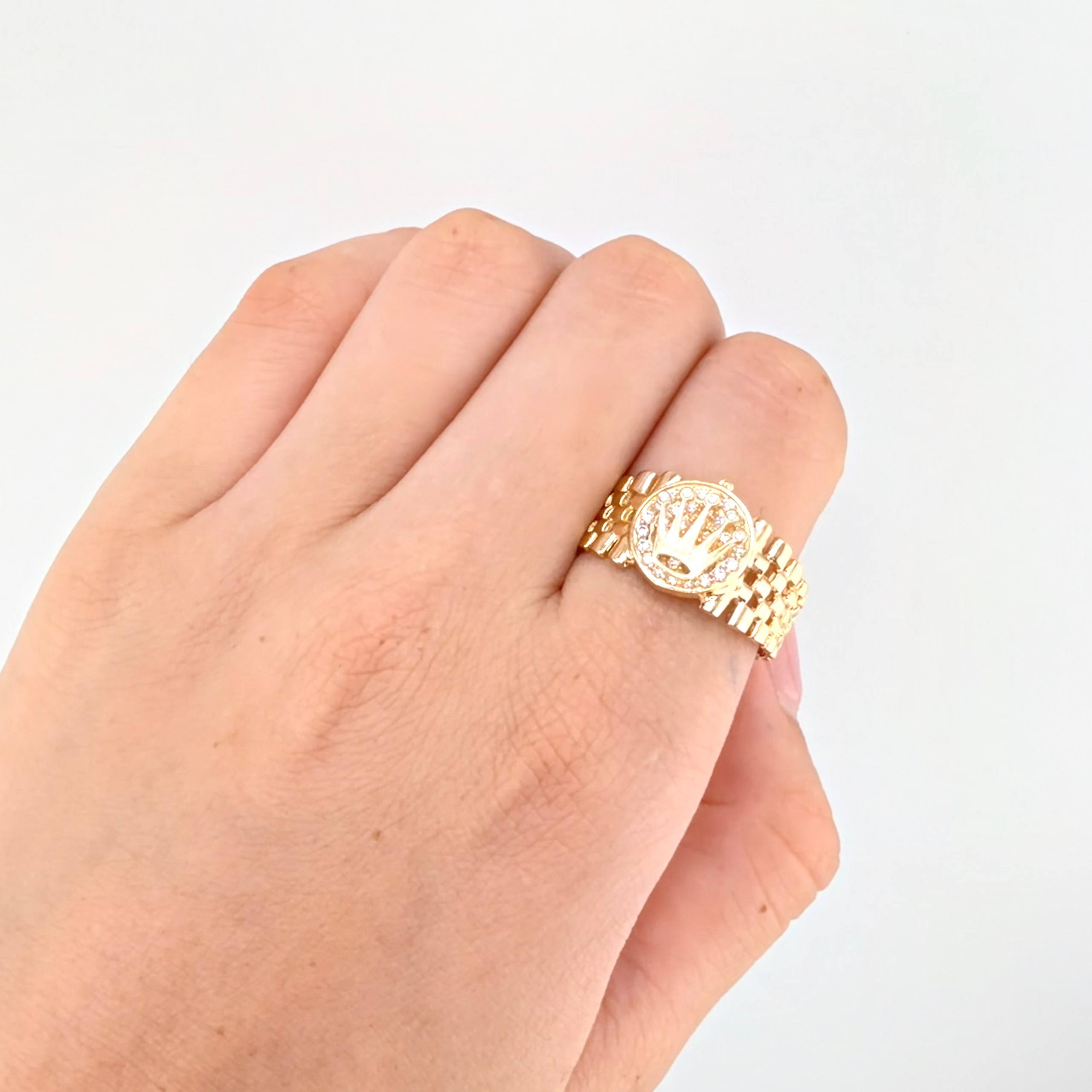 Anillo Correa Corona 5.3gr / T9 1/4 / Oro Amarillo 18K ©