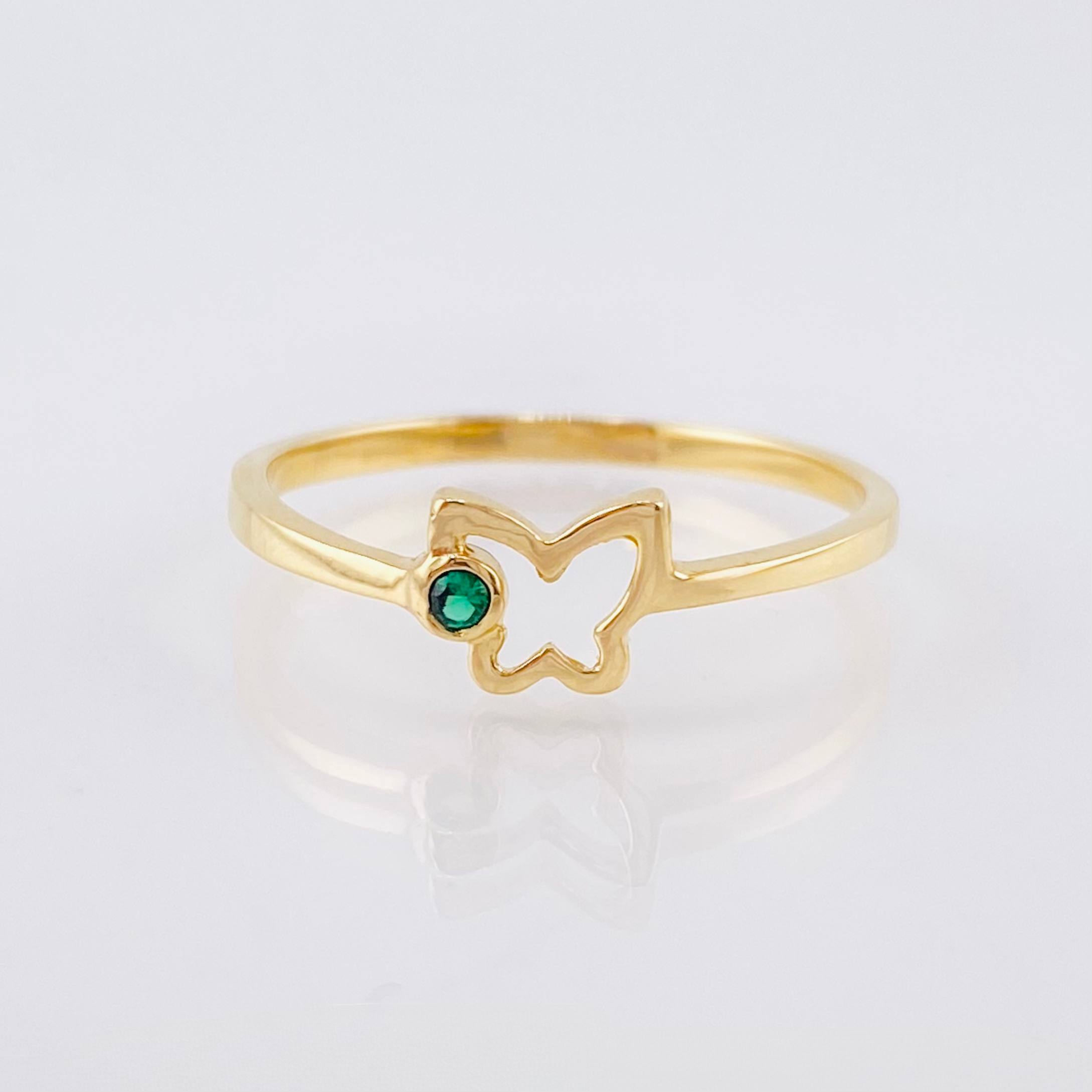 Anillo Mariposa Silueta 1.45gr / T8 / Oro Amarillo 18K