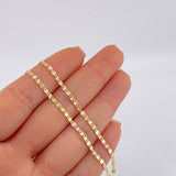 Cadena Escalera Plana Diamantada 2.3 g / 17 3/4 in / 2.2 mm Tres Oros 18K