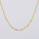 Cadena Escalera Plana Diamantada 2.3 g / 17 3/4 in / 2.2 mm Tres Oros 18K