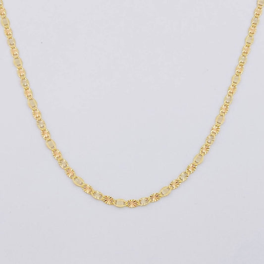 Cadena Escalera Plana Diamantada 2.3 g / 17 3/4 in / 2.2 mm Tres Oros  18K