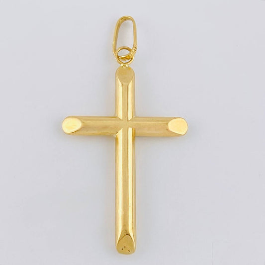 Dije Cruz Puntas Planas 1.75 g / 1 3/4 in Oro Amarillo 18K