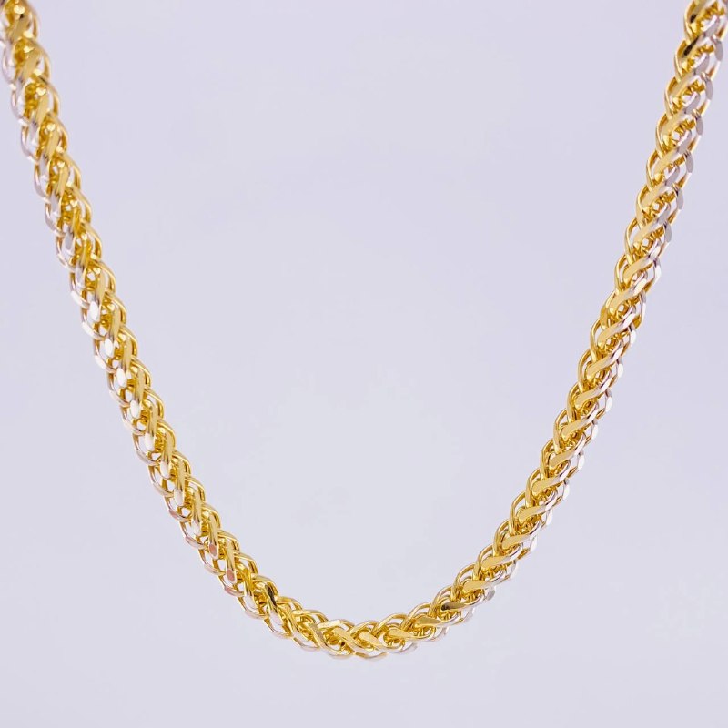 Cadena Franco 19.1 g / 25 1/2 in / 3.5 mm Dos Oros Amarillo Blanco 18K