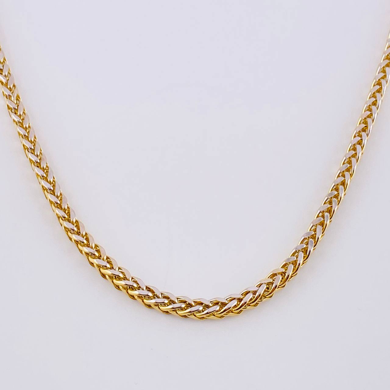 Cadena Franco 19.1 g / 25 1/2 in / 3.5 mm Dos Oros Amarillo Blanco 18K