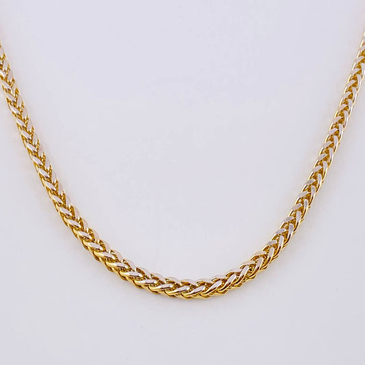 Cadena Franco 19.1 g / 25 1/2 in / 3.5 mm Dos Oros Amarillo Blanco 18K