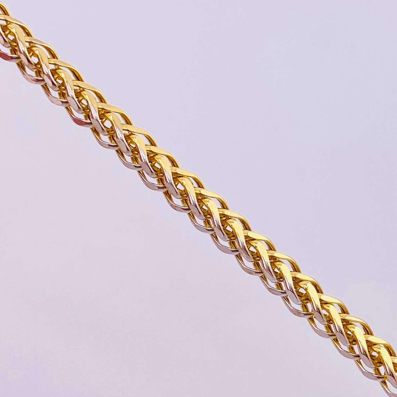Cadena Franco 19.1 g / 25 1/2 in / 3.5 mm Dos Oros Amarillo Blanco 18K
