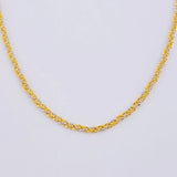 Cadena Morce Trenzada 5.9 g / 20 in / 2.3 mm Dos Oros Amarillo Blanco 18K