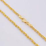 Cadena Morce Trenzada 5.9 g / 20 in / 2.3 mm Dos Oros Amarillo Blanco 18K