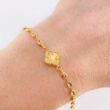 Gc Bracelet Clover Charm 2.4 g / 7 1/4 in / 3.1 mm 18K Yellow Gold
