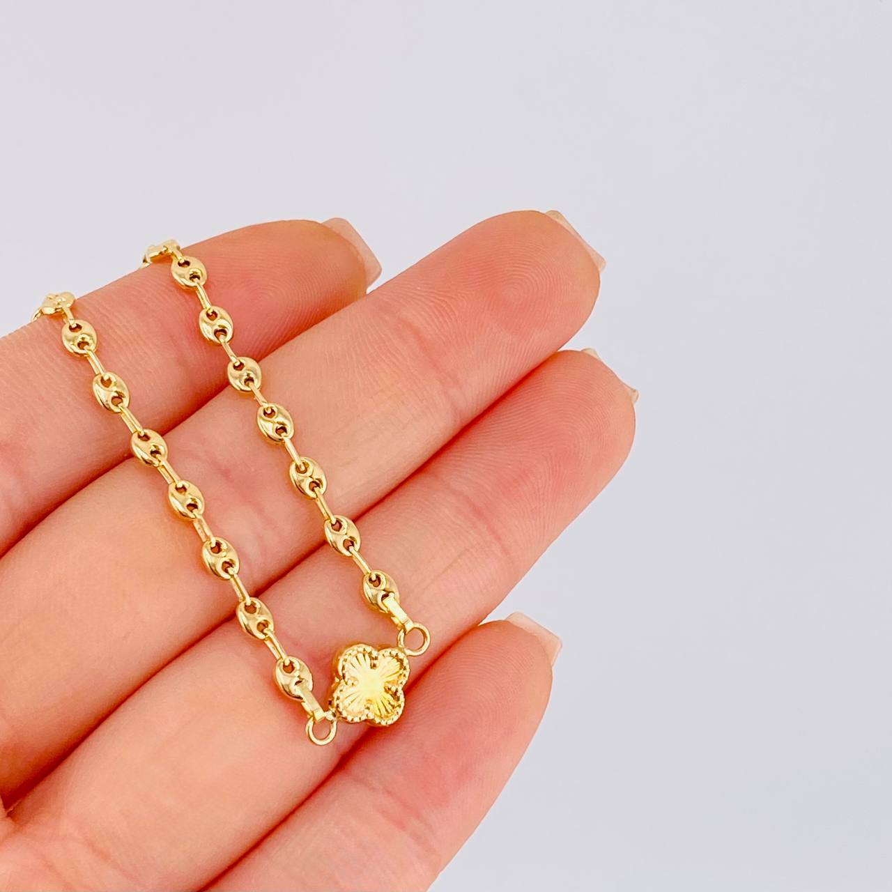 Pulso Gc Herraje Trebol 2.25 g / 7 1/4 in / 3.1 mm Oro Amarillo 18K