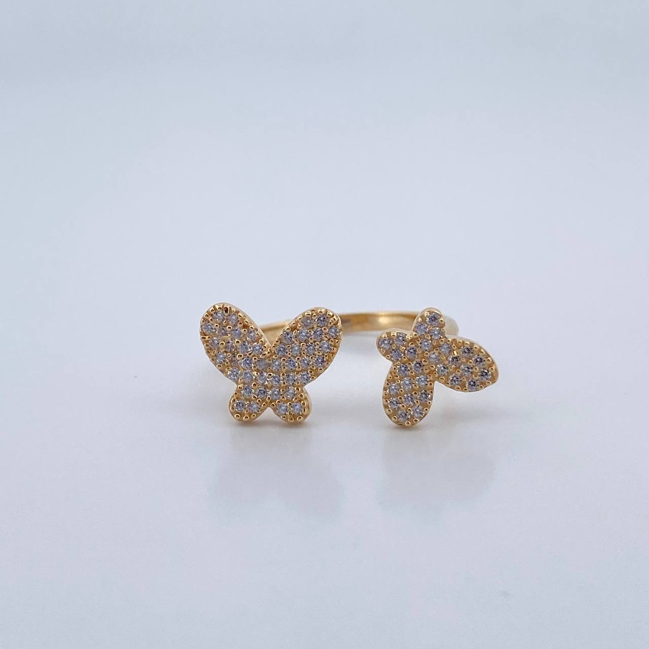 Couple Butterfly Ring 2.8gr / Size 6 3/4 / 18K Gold &
