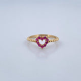 Heart Silhouette Ring 1.65gr / Size 6 / 18K Gold &