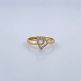 Heart Silhouette Ring 0.9gr / Size 4 3/4 / 18K Gold &