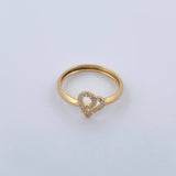 Heart Silhouette Ring 0.9gr / Size 4 3/4 / 18K Gold &