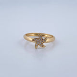 Star Ring 1.1gr / Size 6 / 18K Gold &