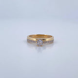 Solitaire Ring Line 2.35gr / Size 6 / 18K Gold &