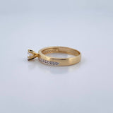 Solitaire Ring Line 2.35gr / Size 6 / 18K Gold &