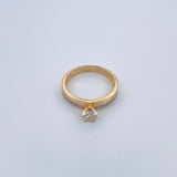 Solitaire Ring Line 2.35gr / Size 6 / 18K Gold &