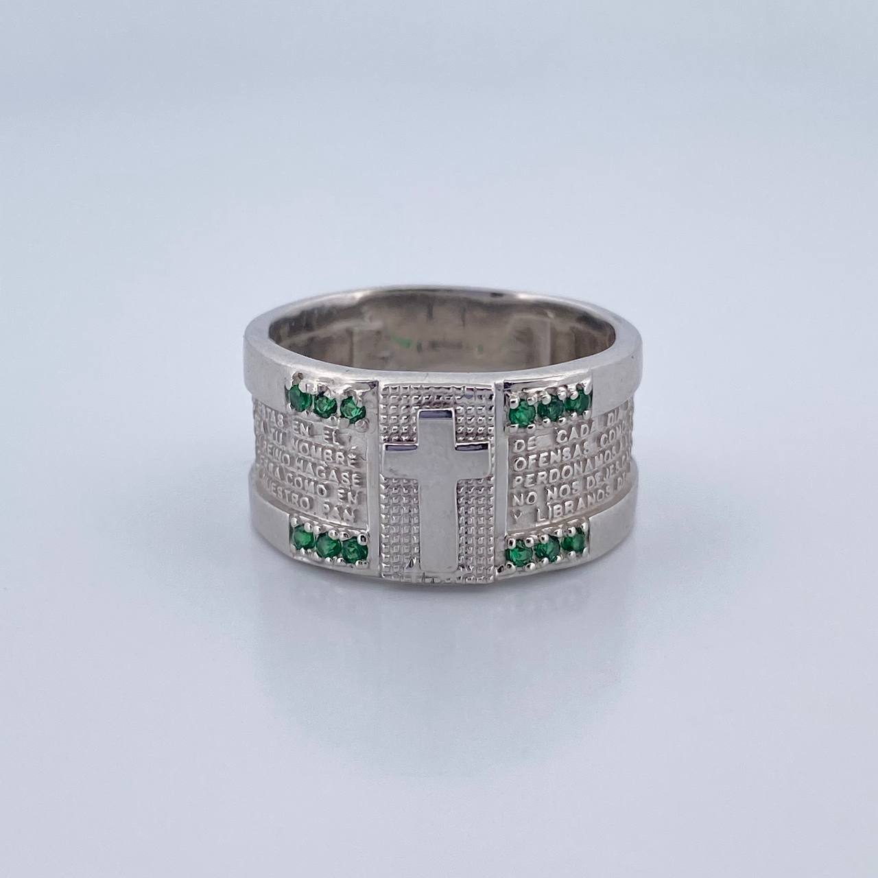 Father's Cross Ring 12.25gr / Size 10 1/2 / 18K Gold &