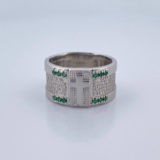 Father's Cross Ring 12.25gr / Size 10 1/2 / 18K Gold &