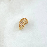 Pendant Half Heart 0.95gr / 1cm / White Zircons Yellow Gold 18K