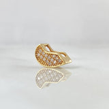 Pendant Half Heart 0.95gr / 1cm / White Zircons Yellow Gold 18K