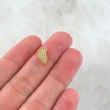 Pendant Half Heart 0.95gr / 1cm / White Zircons Yellow Gold 18K